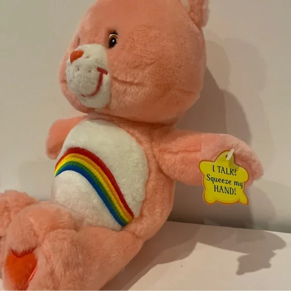 CareBear 13 Cheer Bear Talking Plush Rainbow Pink 2002 Tested Working